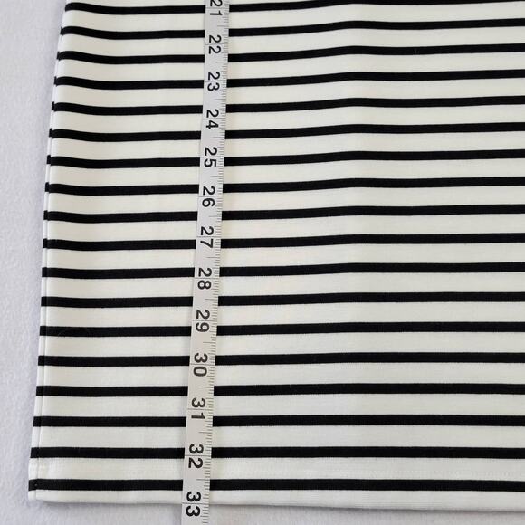 Forever21 Black Cream Striped Dress NEW Midi Stretch Bodycon Sleeveless Womens S - Picture 7 of 8
